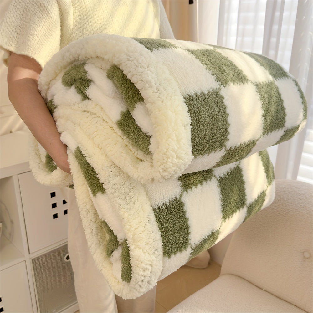 couverture-hivernale-carreaux-vert-caroussel-vert