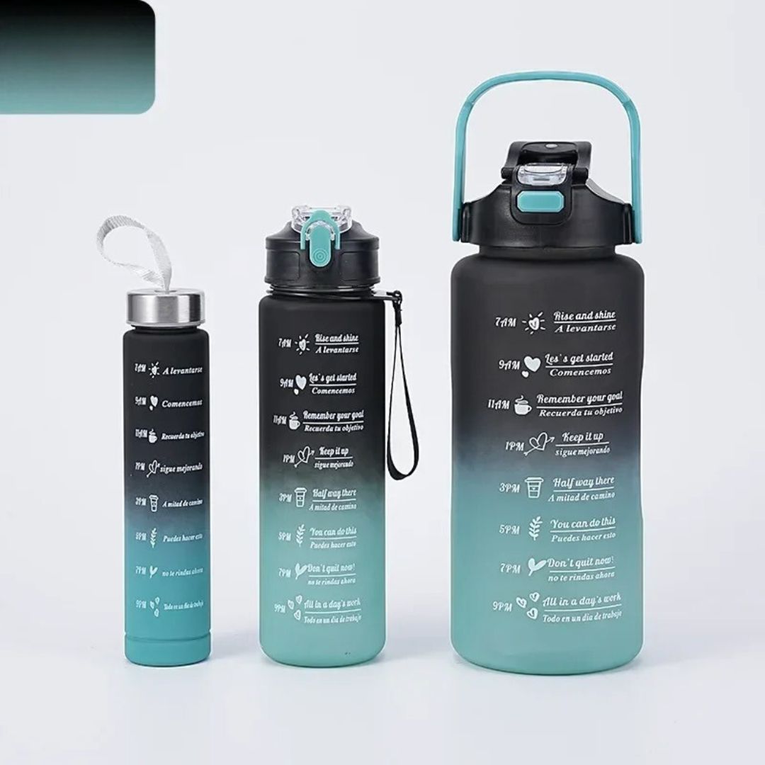 Gourde | Lot Eco'Santé 3pcs Noir/bleu