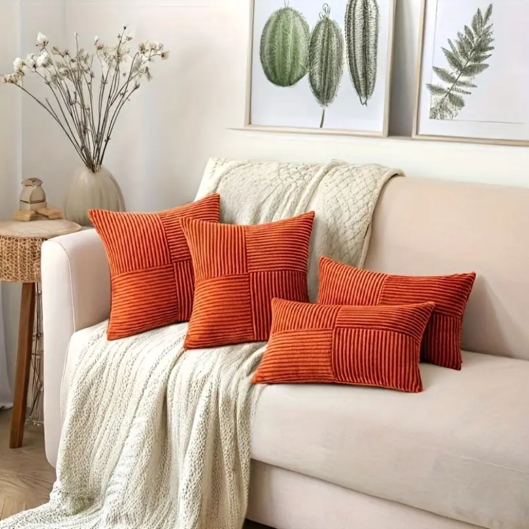 housse-de-coussin-canape-lot-quatre-rouge