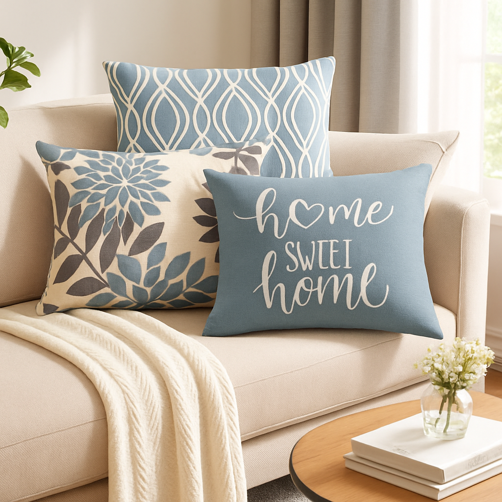 plaid-chauffant-blanc-coussins-assortis