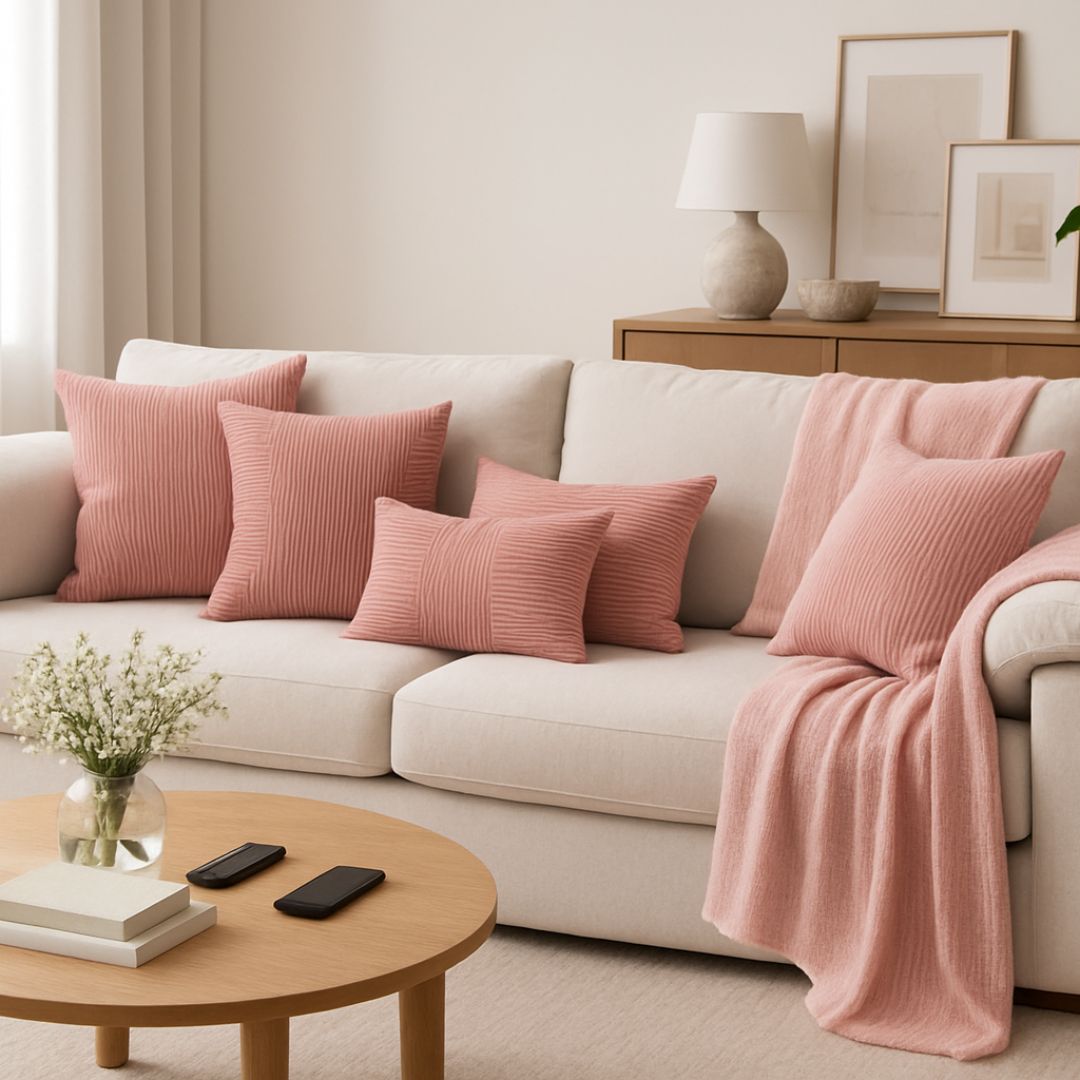 plaid-chauffant-rose-cousssins-assortis