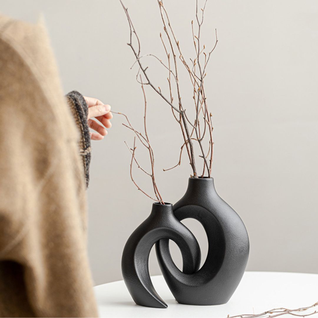 sculpture-ceramicdeco-noir-deux-pieces