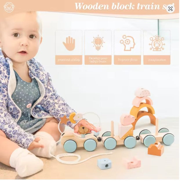 Train en bois | Train'LOGA™ cadeau bébé