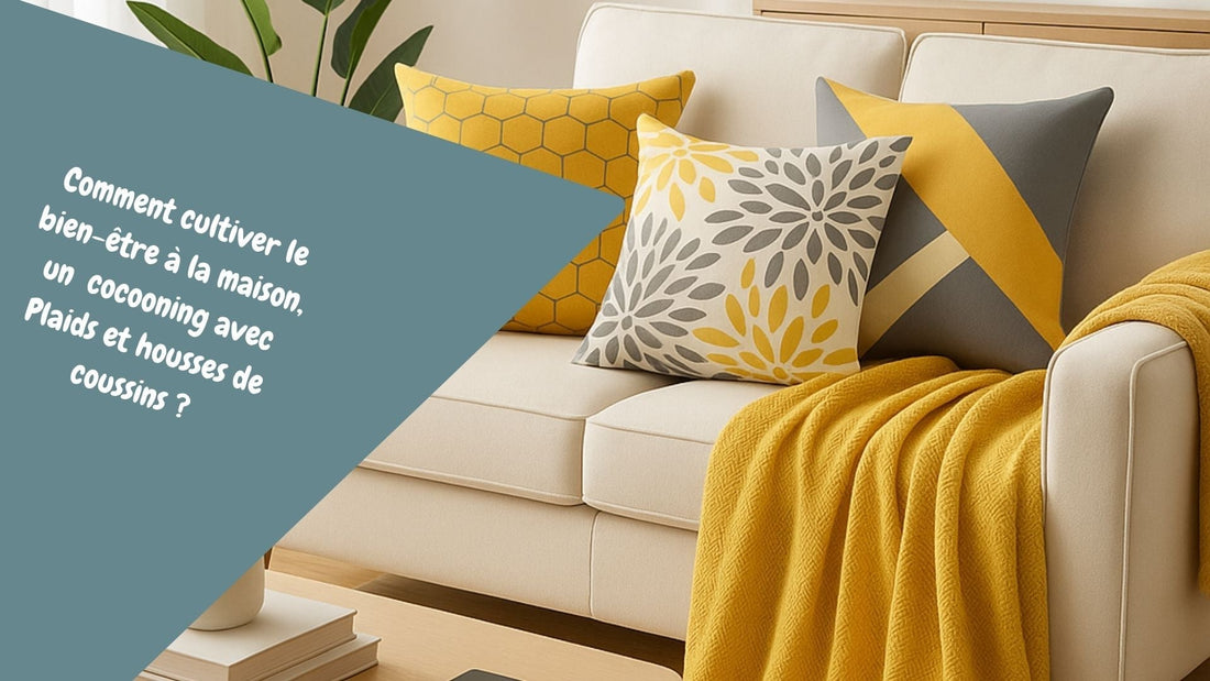 Comment cultiver le bien être à la maison, plaids et housses de coussin pour un salon Cozy !