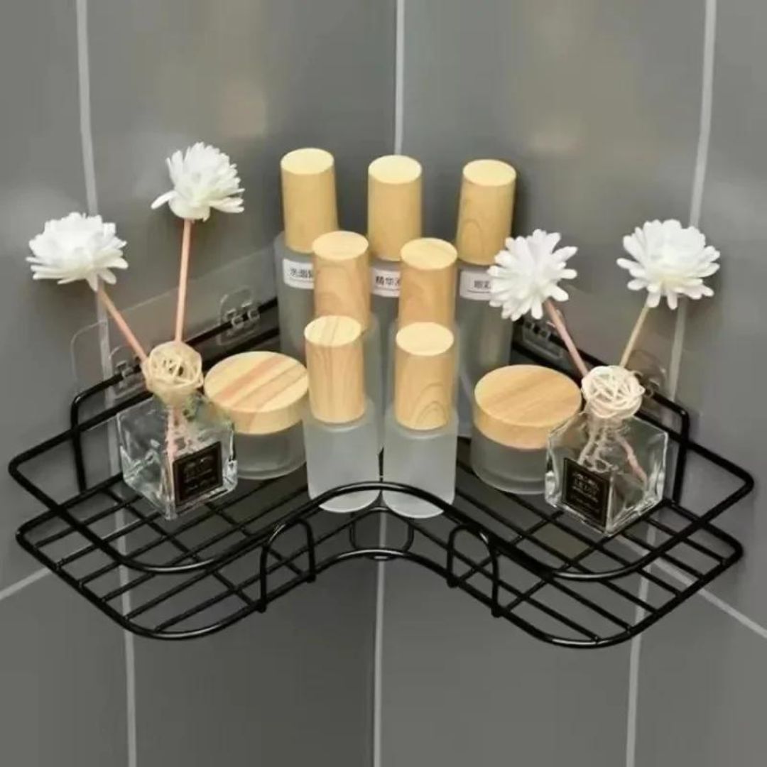 Etagère murale pour salle de bain Triangulaire noir | Corner'Space