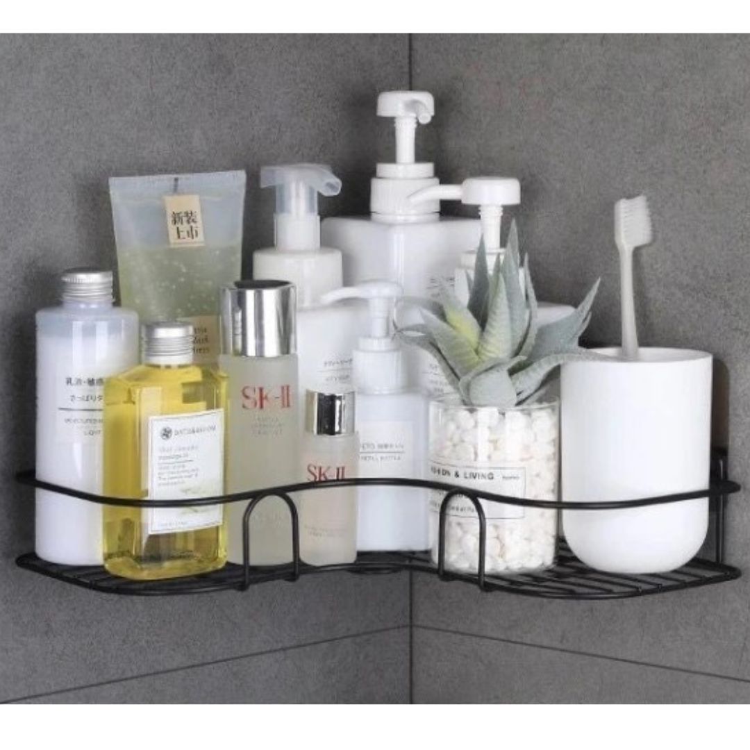 Etagère murale pour salle de bain Triangulaire noir | Corner'Space