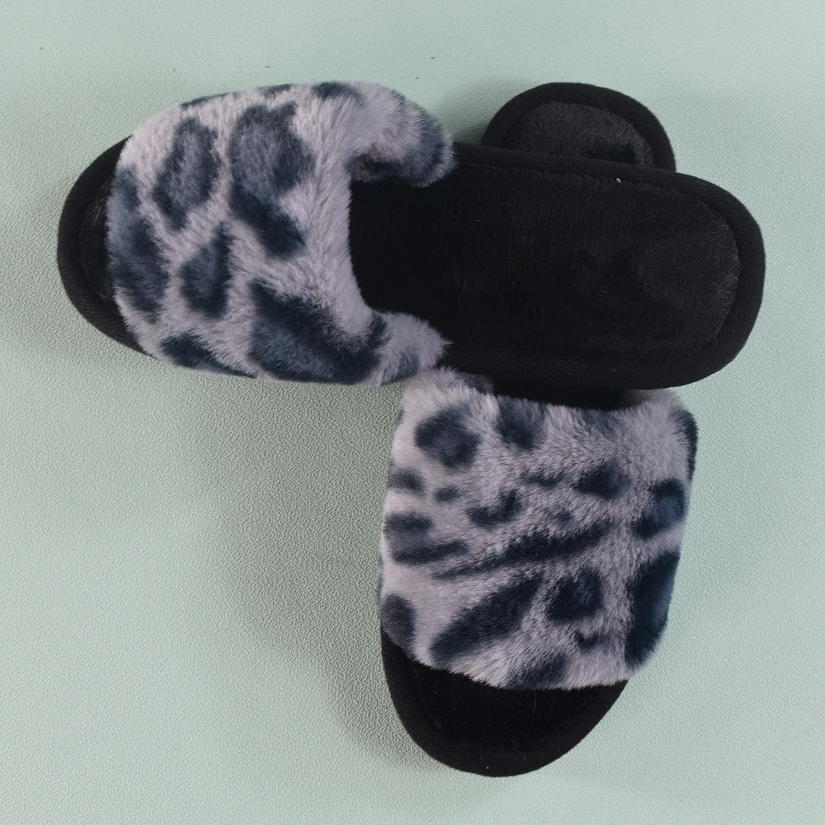 Chaussons femme - Bleus, style Léopard bi couleurs, confortables et ultra doux