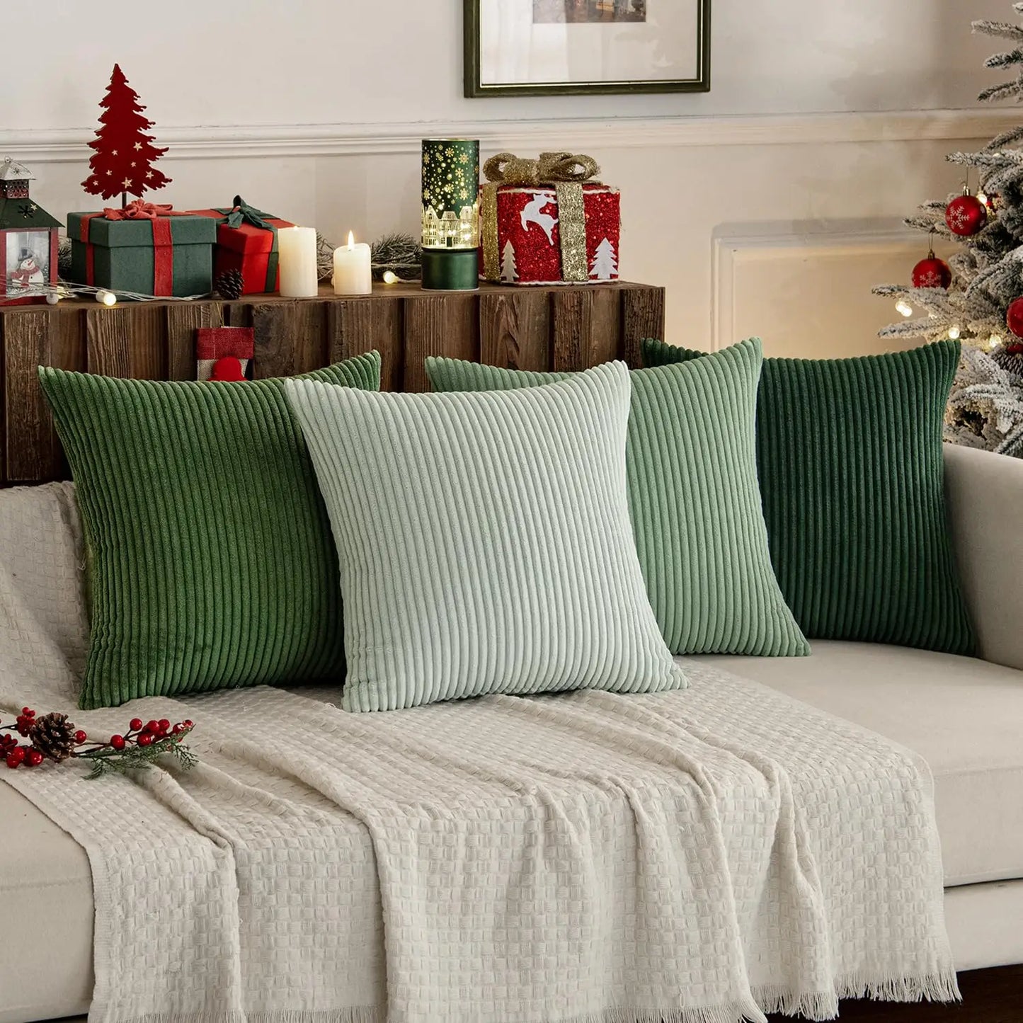 Housse de coussin - En velours côtelé, Lot de 4 pièces