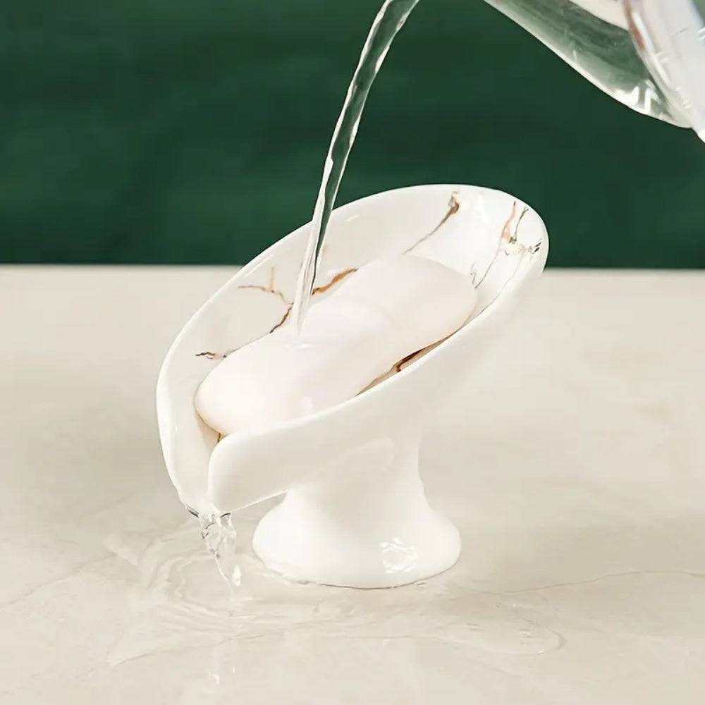 Porte-Savon auto-drainant Design Feuille | Salle de bain élégante