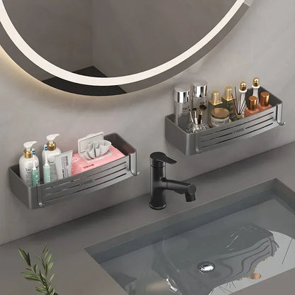 Étagère murale pour salle de bain | Corner'Space™ Argenté 2 pièces
