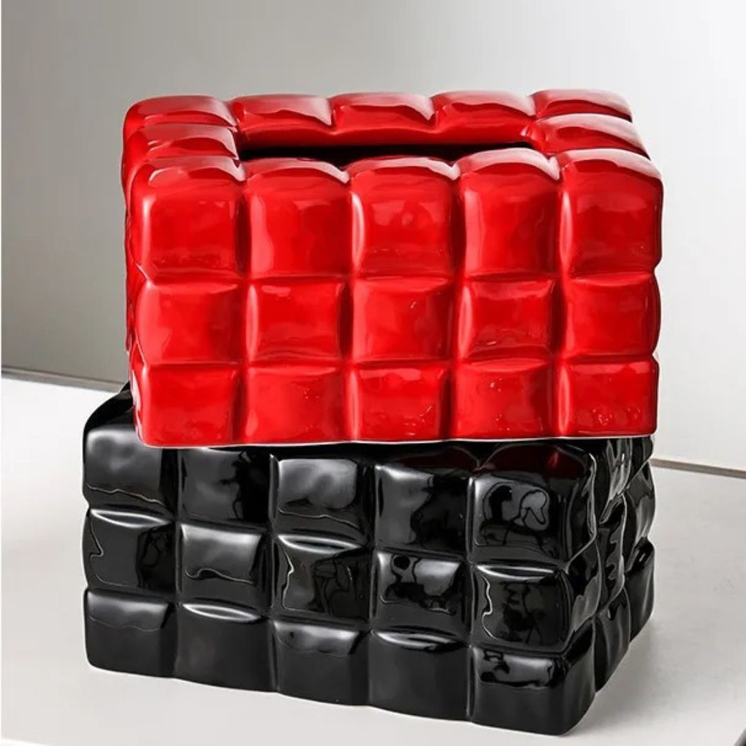 boite-à-mouchoirs-en-ceramique-noir-rouge