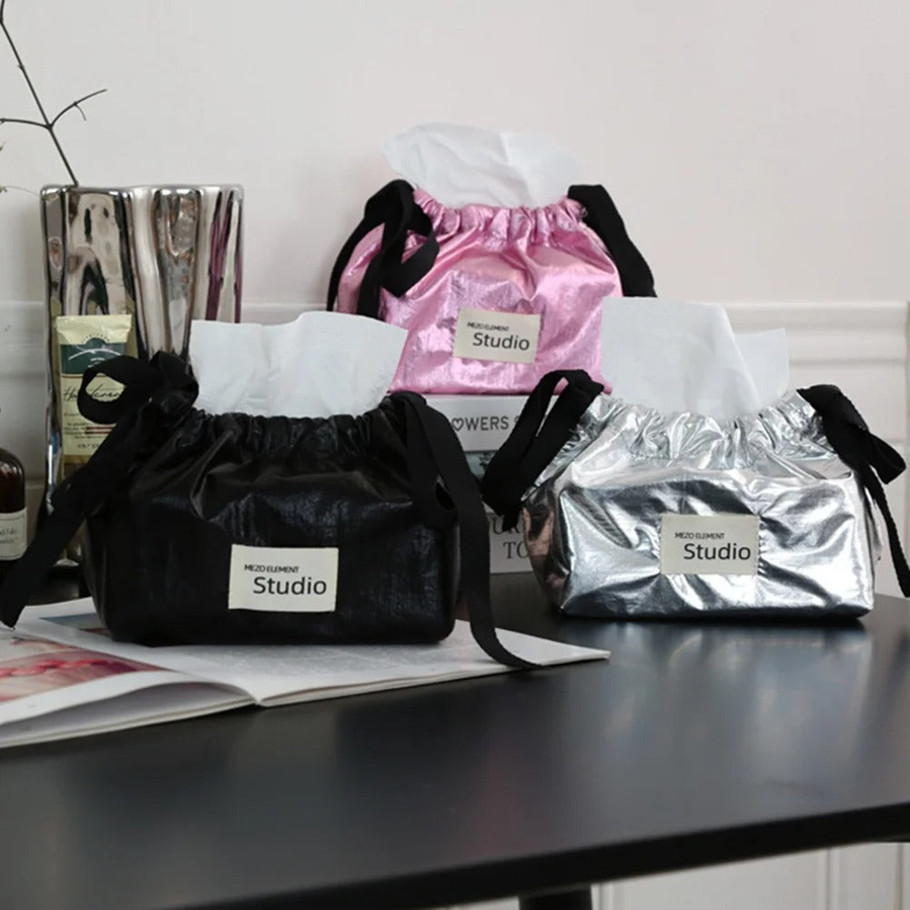 boite-à-mouchoirs-lot-rose-noir-argent