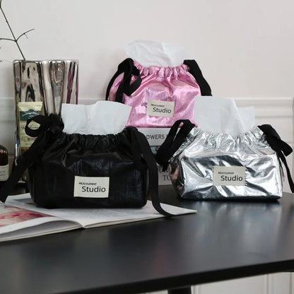 boite-à-mouchoirs-lot-rose-noir-argent