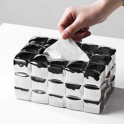 boite-a-mouchoirs-ceramique-moderne-argentee