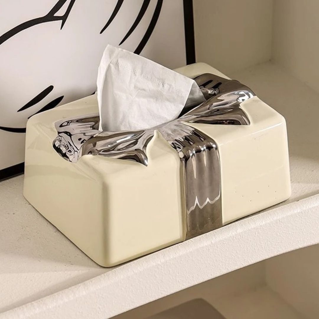 boite-a-mouchoirs-ceramique-noeuf-argenté