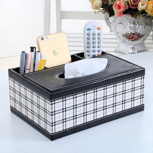 boite-a-mouchoirs-leatherbox-noir-a-carreaux