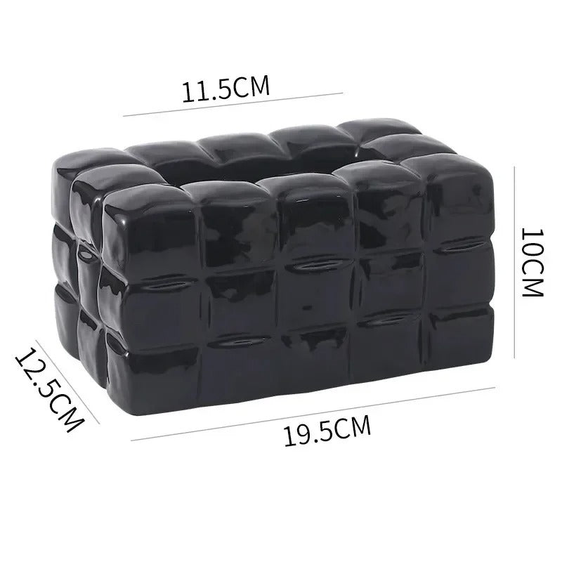 Boite à mouchoirs en céramique | CeramicBox™ Noir et Rouge