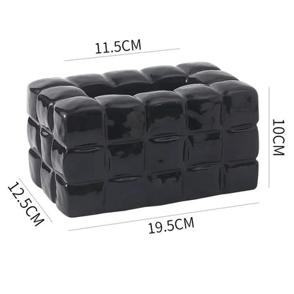 Boite à mouchoirs en céramique | CeramicBox™ Noir et Rouge