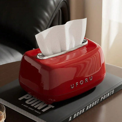 Boite à mouchoirs vintage haut de gamme -  design élégant, deux couleurs scintillantes rouge et vert