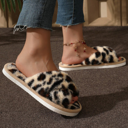 chausson-femme-leopard-élégant