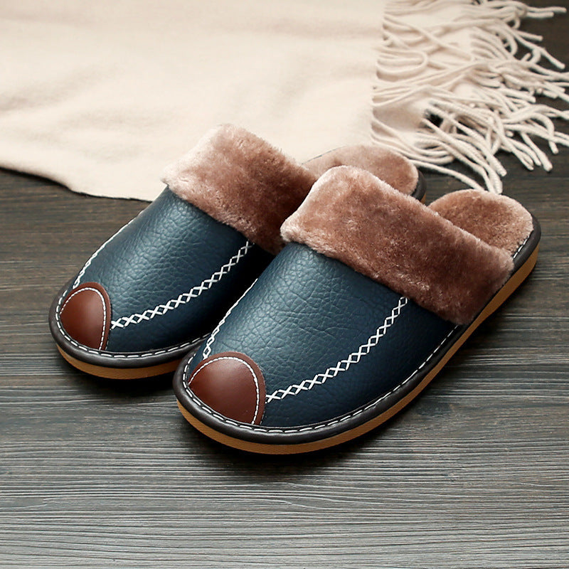 chausson-gris-bleu- homme