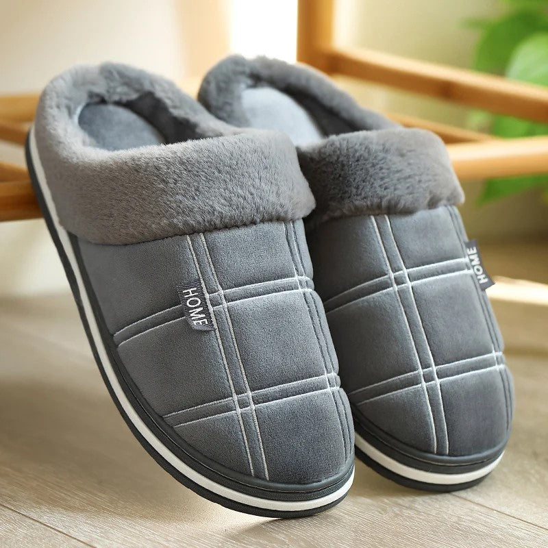 chausson-homme-confort-gris-chauffant