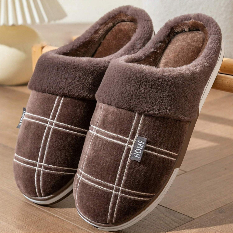 chausson-homme-marron-confort