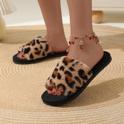 chaussons-femme-léopard-noir-bruns-confort