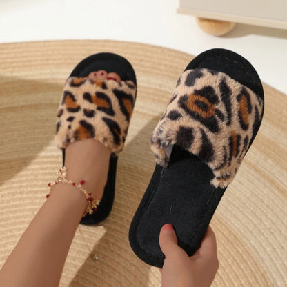 chaussons-femme-léopard-noir-bruns-modernes