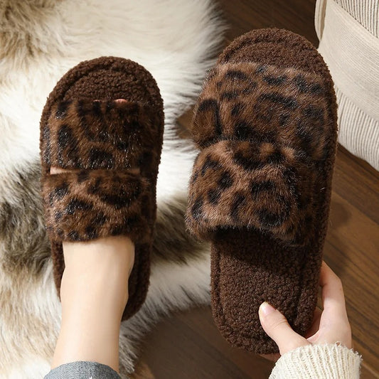 chaussons-femme-leopard-double-café