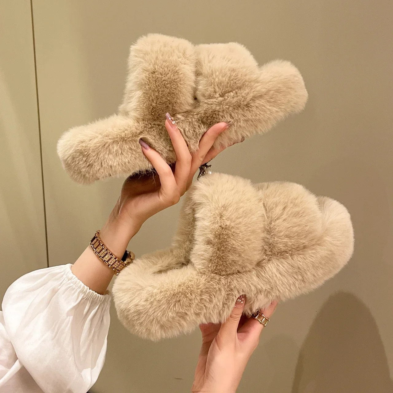 chaussons-femme-slippers-kaki-elegance