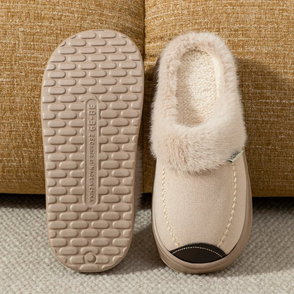 chaussons-homme-beige-semelle-caoutchouc