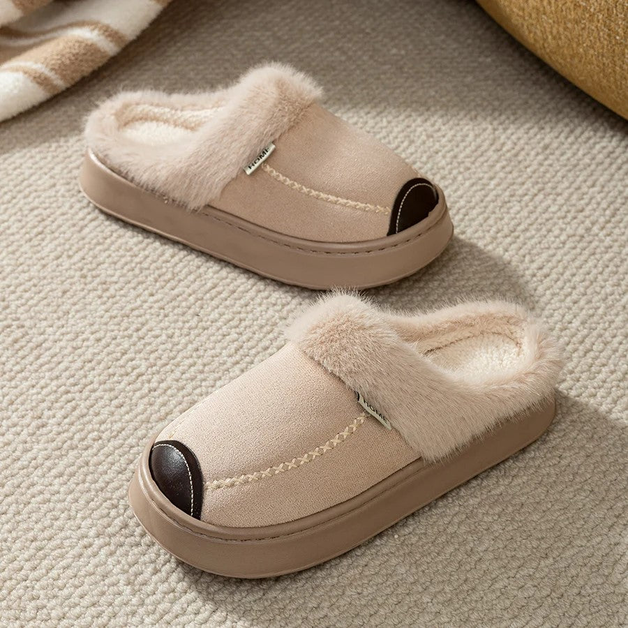 Chaussons homme | Chaussons Beiges, confortables et chauds – Semelle antidérapante