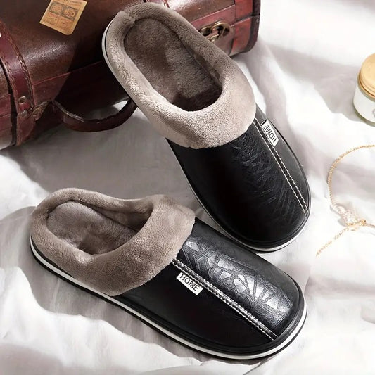 chaussons-homme-noirs-salon
