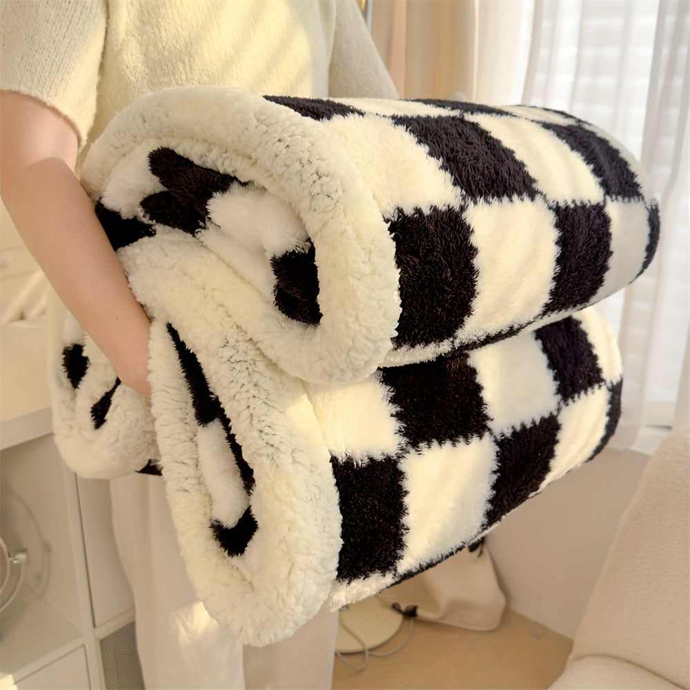 couverture-hivernale-carreaux-caroussel-vert-noir
