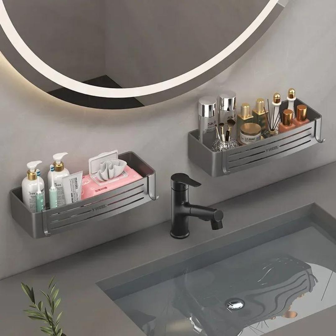 Étagère murale pour salle de bain | Corner'Space™ Argenté 1 pièce