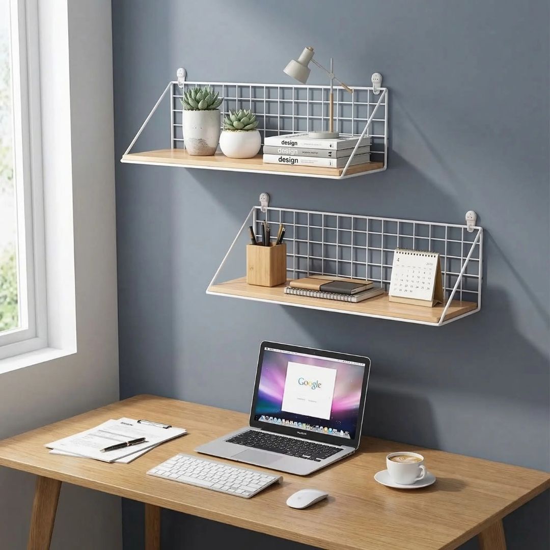 etagere-murale-bois-blanche-double