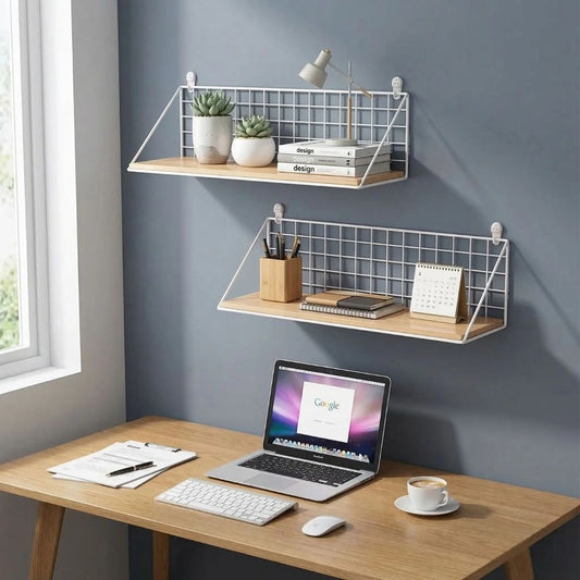 etagere-murale-bois-blanche-double