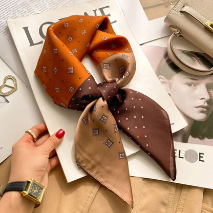 foulard-en-soie-femme-jaune-moutarde-marron