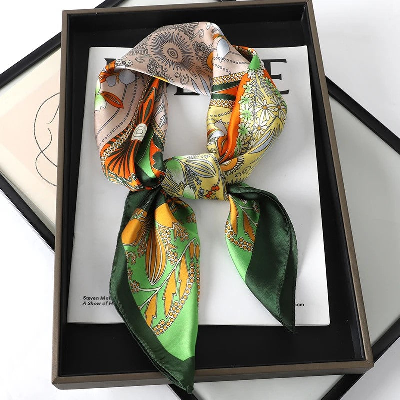 foulard-en-soie-femme-vert-orange