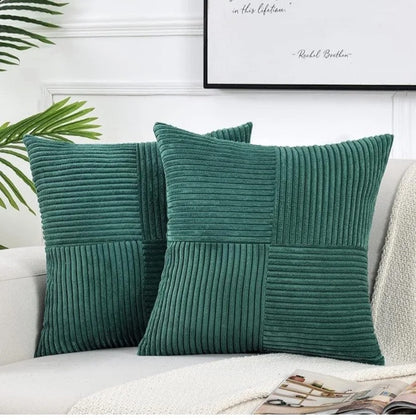 Housse de coussin - En velours côtelé 1 pièce pour composition d'effet dégradé Vert