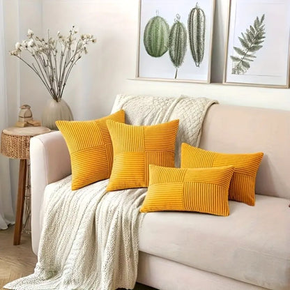 housse-de-coussin-canape-lot-quatre-jaune