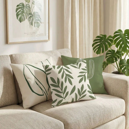 housse-de-coussin-vert-carre-trio-élégance
