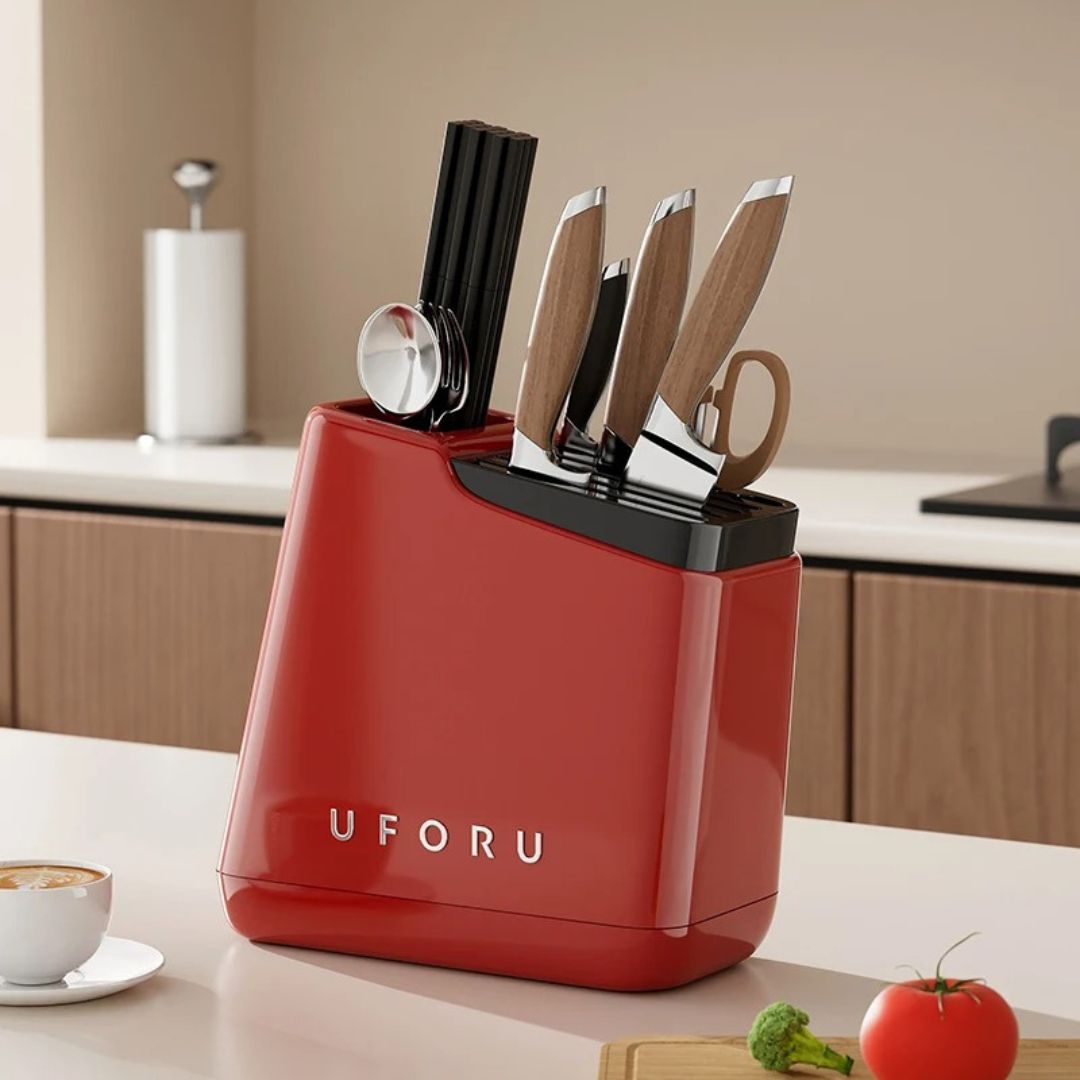 organisateur-évier-cuisine-rouge