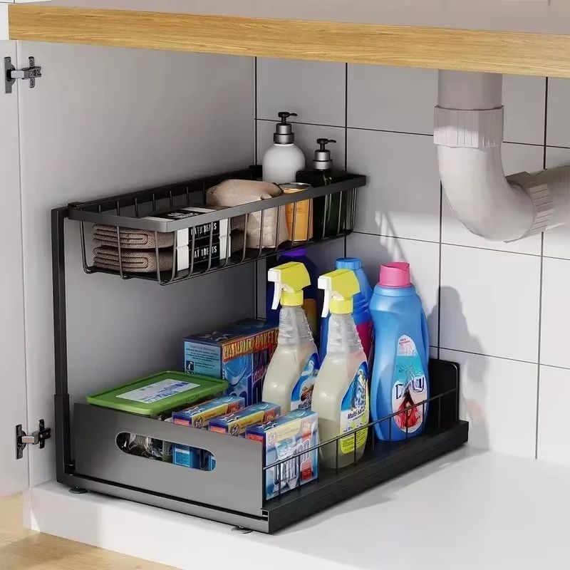 organisateur-sous-evier-noir-simple