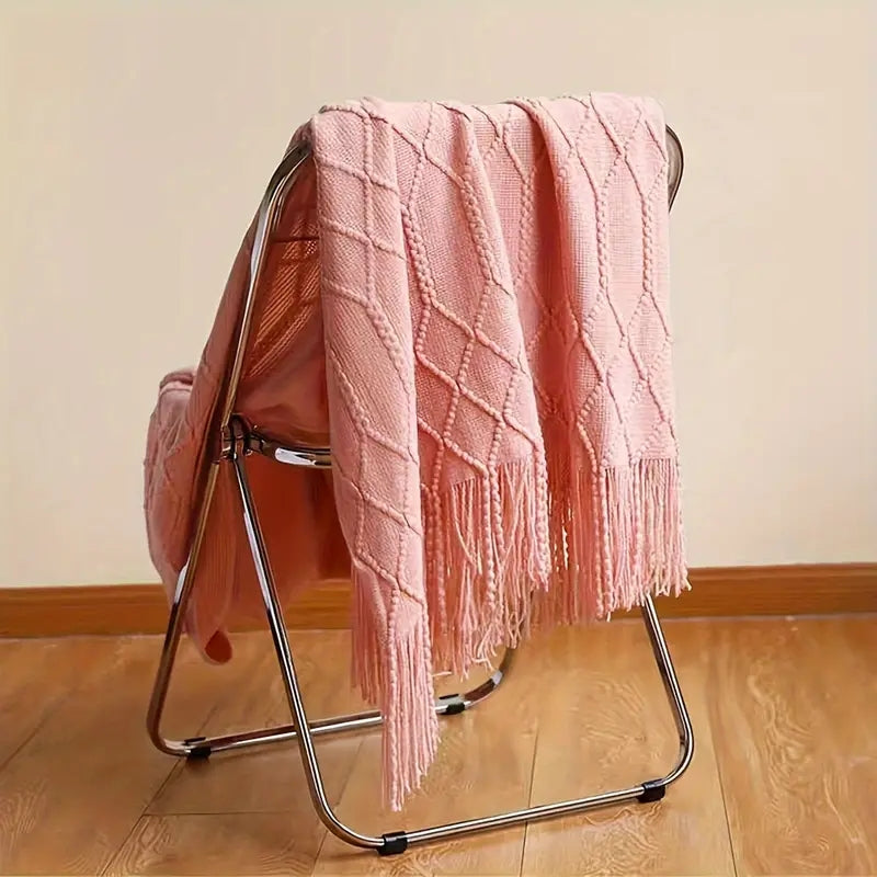 plaid-chauffant-aurore-rose-chaise