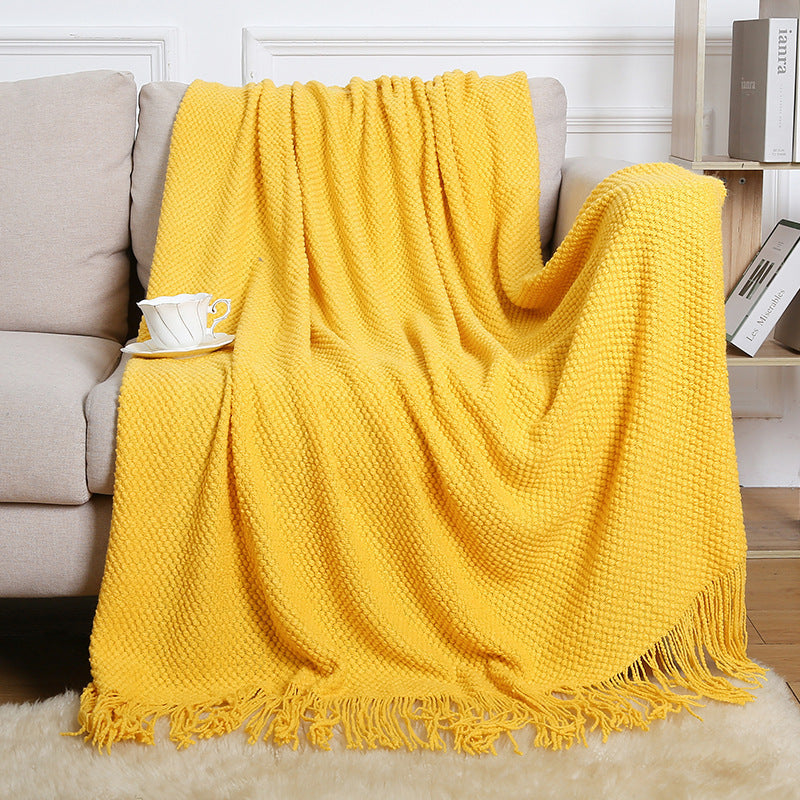 plaid-chauffant-azur-jaune-soleil-chic