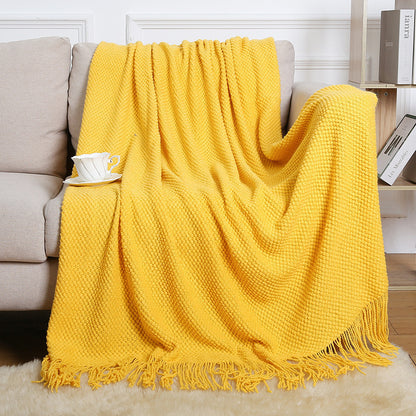 plaid-chauffant-azur-jaune-soleil-chic