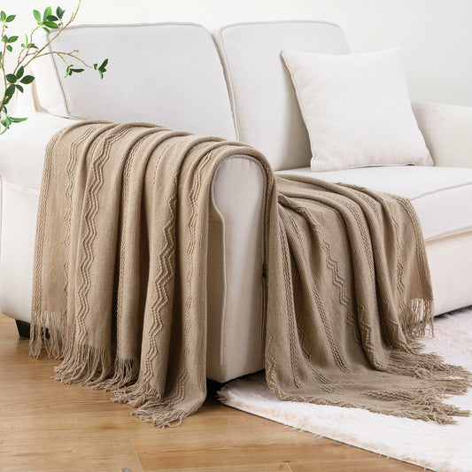 plaid-chauffant-canape-jete-beige