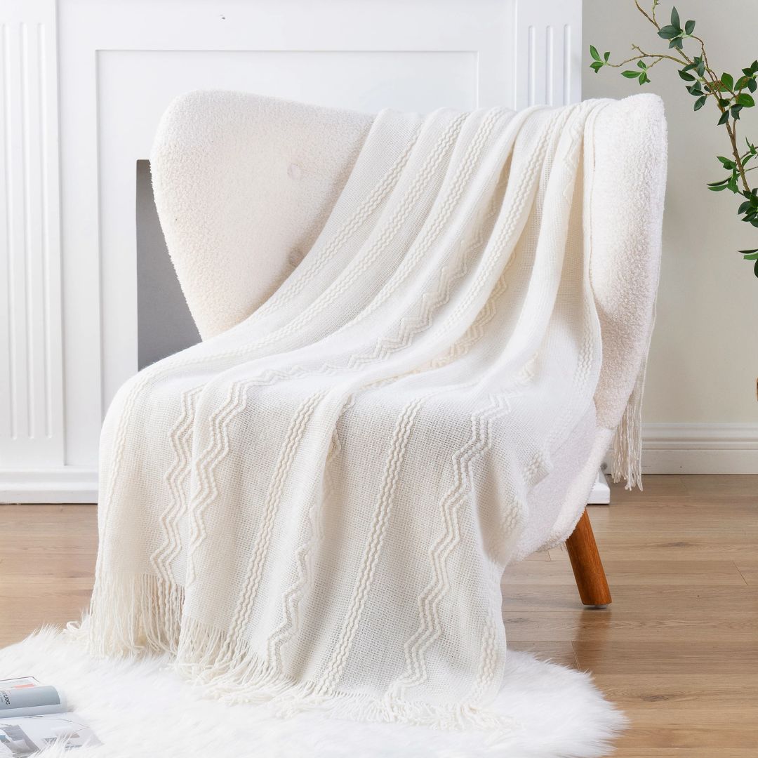 plaid-chauffant-canape-motifs-blanc